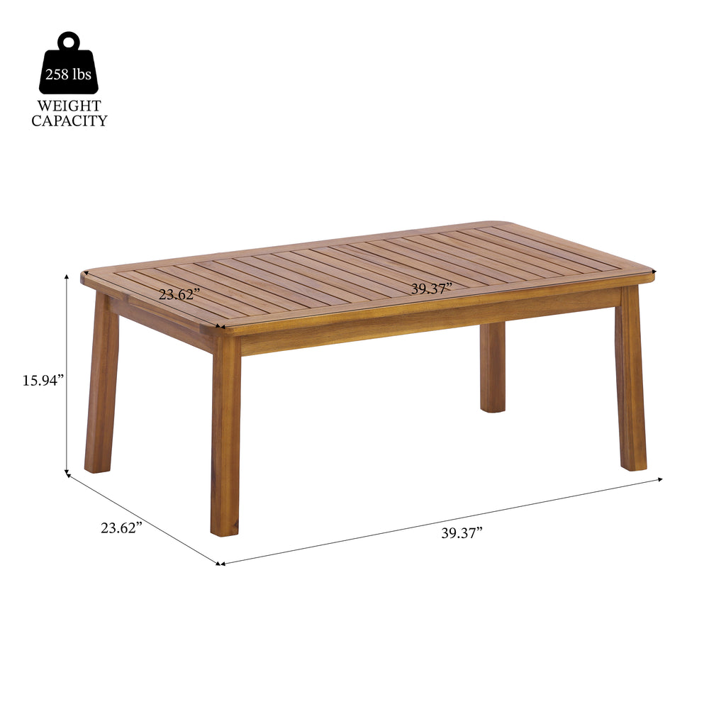 2-Piece Outdoor Sofa Set with Cushions in Teak