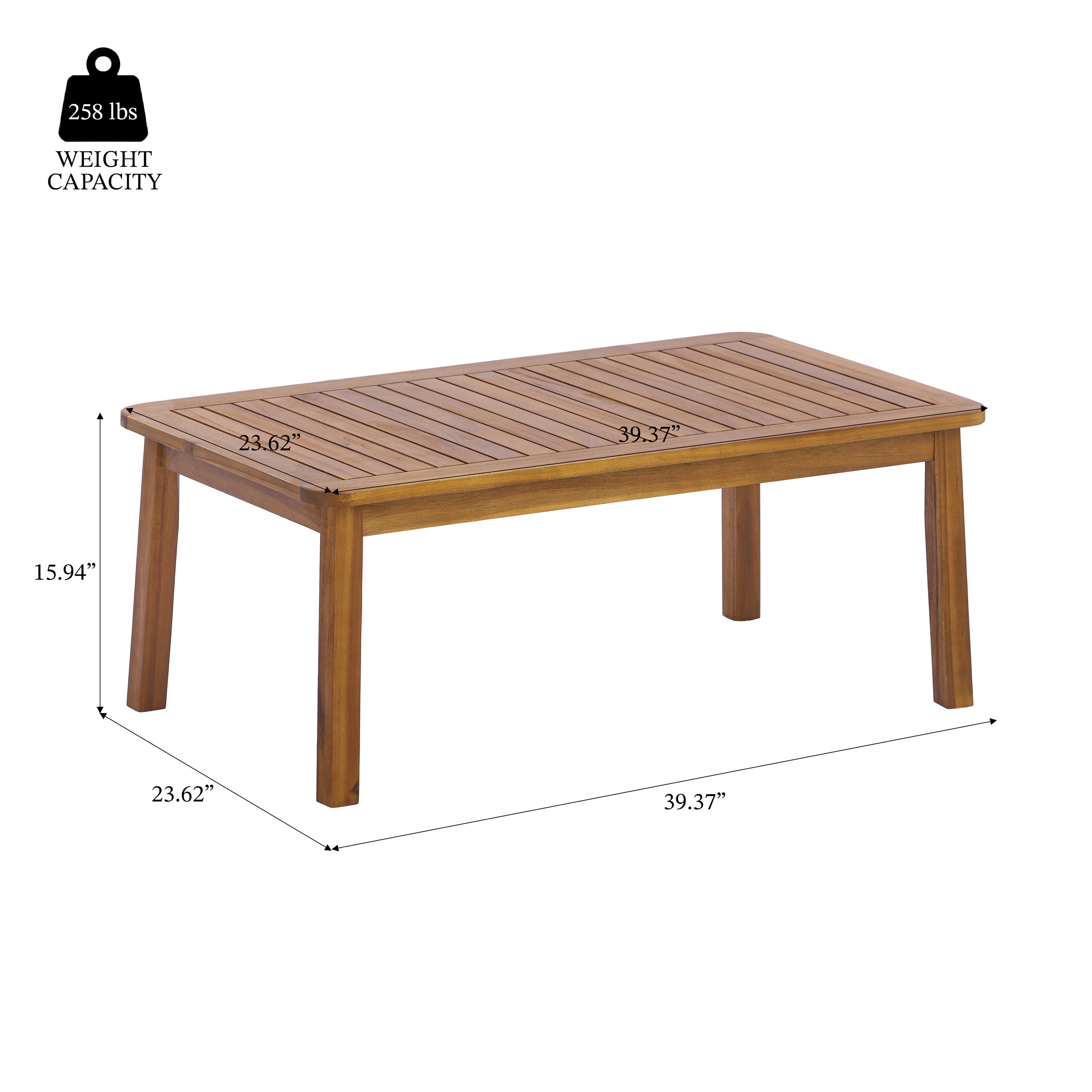 2-Piece Outdoor Sofa Set with Cushions in Teak
