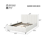 Queen Size Upholstered Bed Frame with Thick Fabric