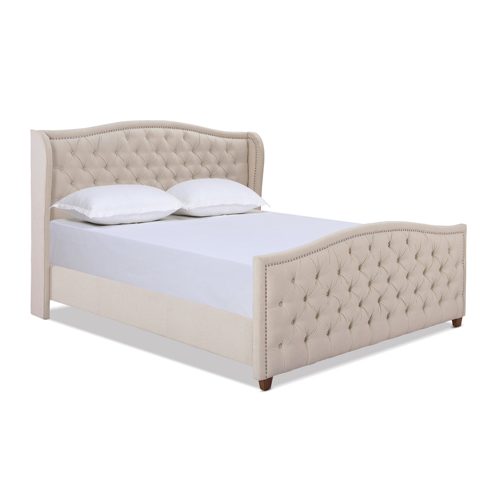 Marcella Upholstered Shelter Headboard Bed Set