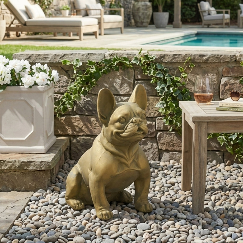 Dog Garden Sculpture - Outdoor French Bulldog Garden Statue