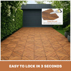 27 PCS Interlocking Acacia Wood Deck Tiles