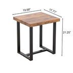 Walnut Night Stand, MDF Side Table with Metal Legs