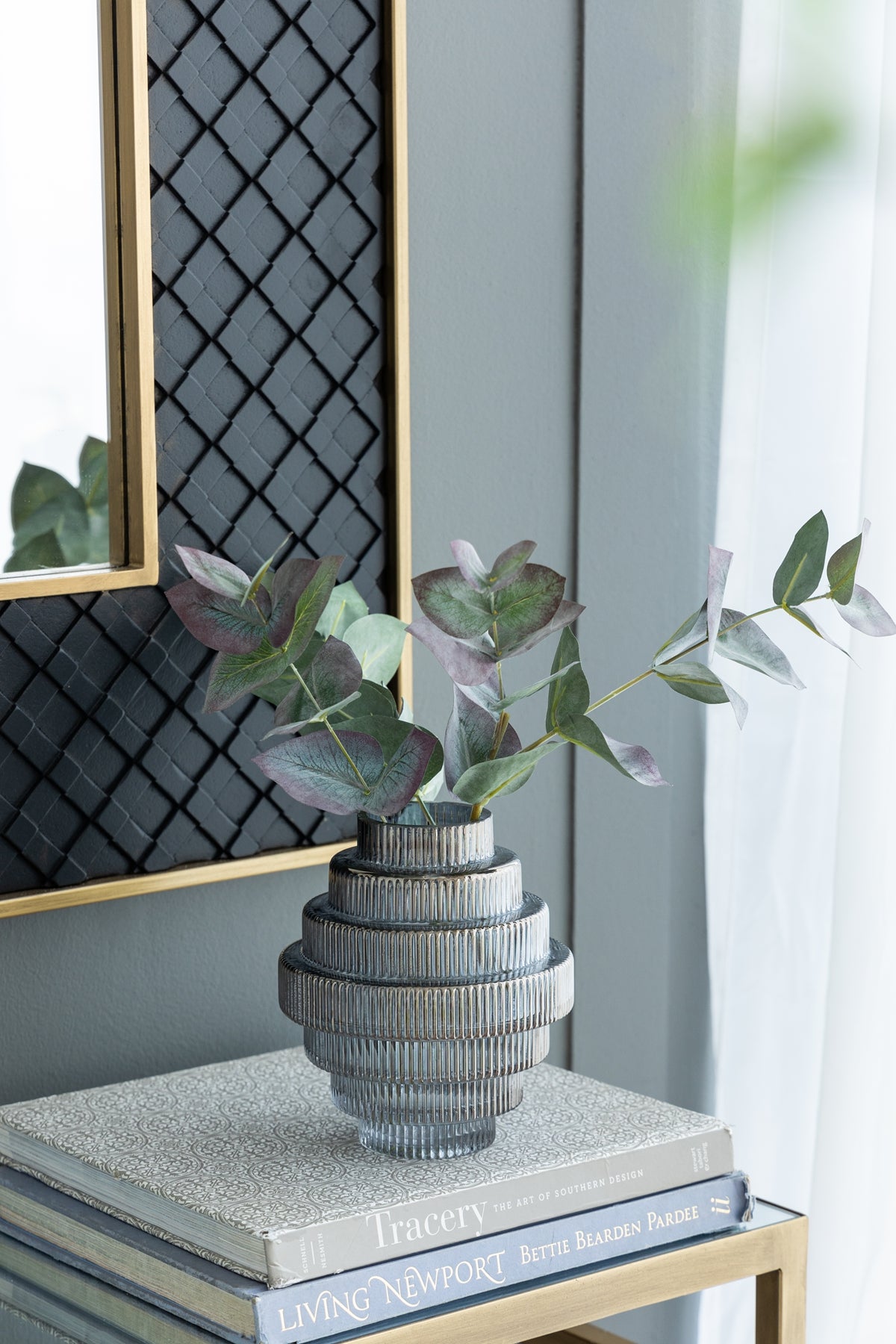 Multi-Tiered Geometric Vase with Smoked Finish