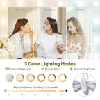 Makeup Vanity Desk with 11 Hollywood Bulbs and 7-Tier Storage Shelves