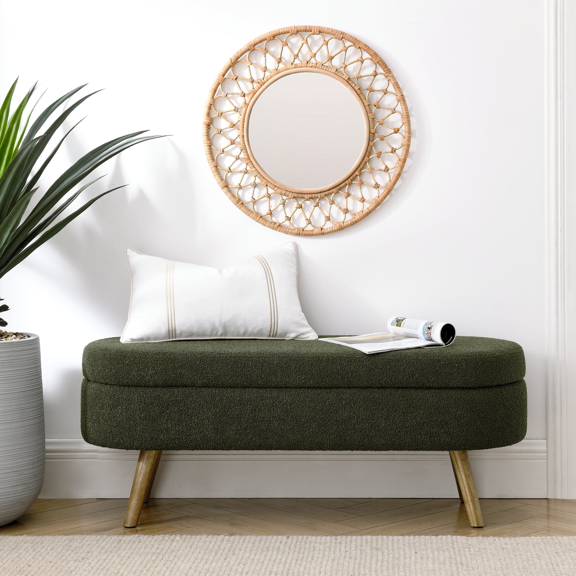 Ottoman Oval Storage Bench