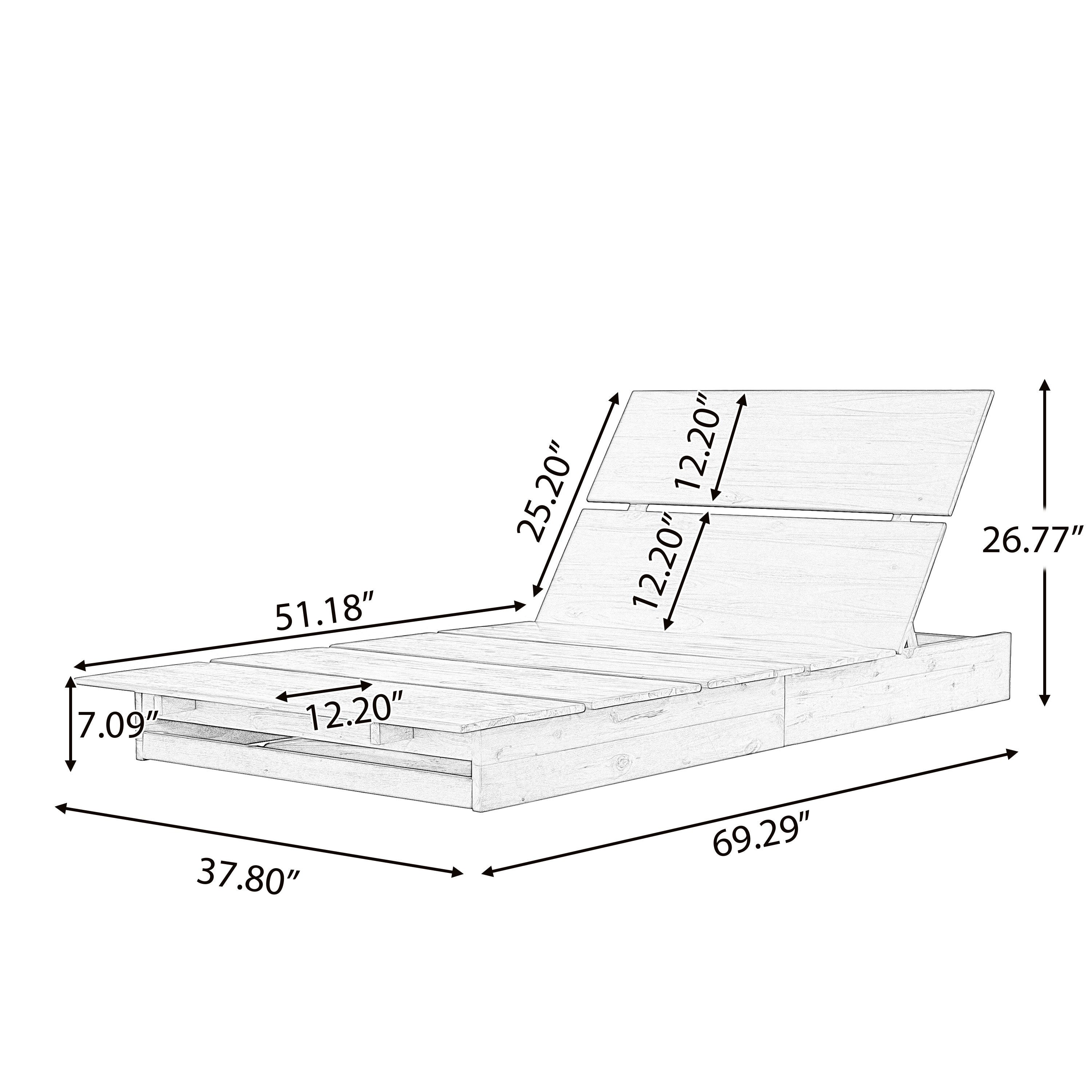Acacia Wood Outdoor Chaise Lounge
