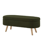 Luxury Oval Boucle Storage Ottoman Bench