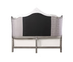 Ariadne Velvet & Antique Platinum Finish Eastern King Bed