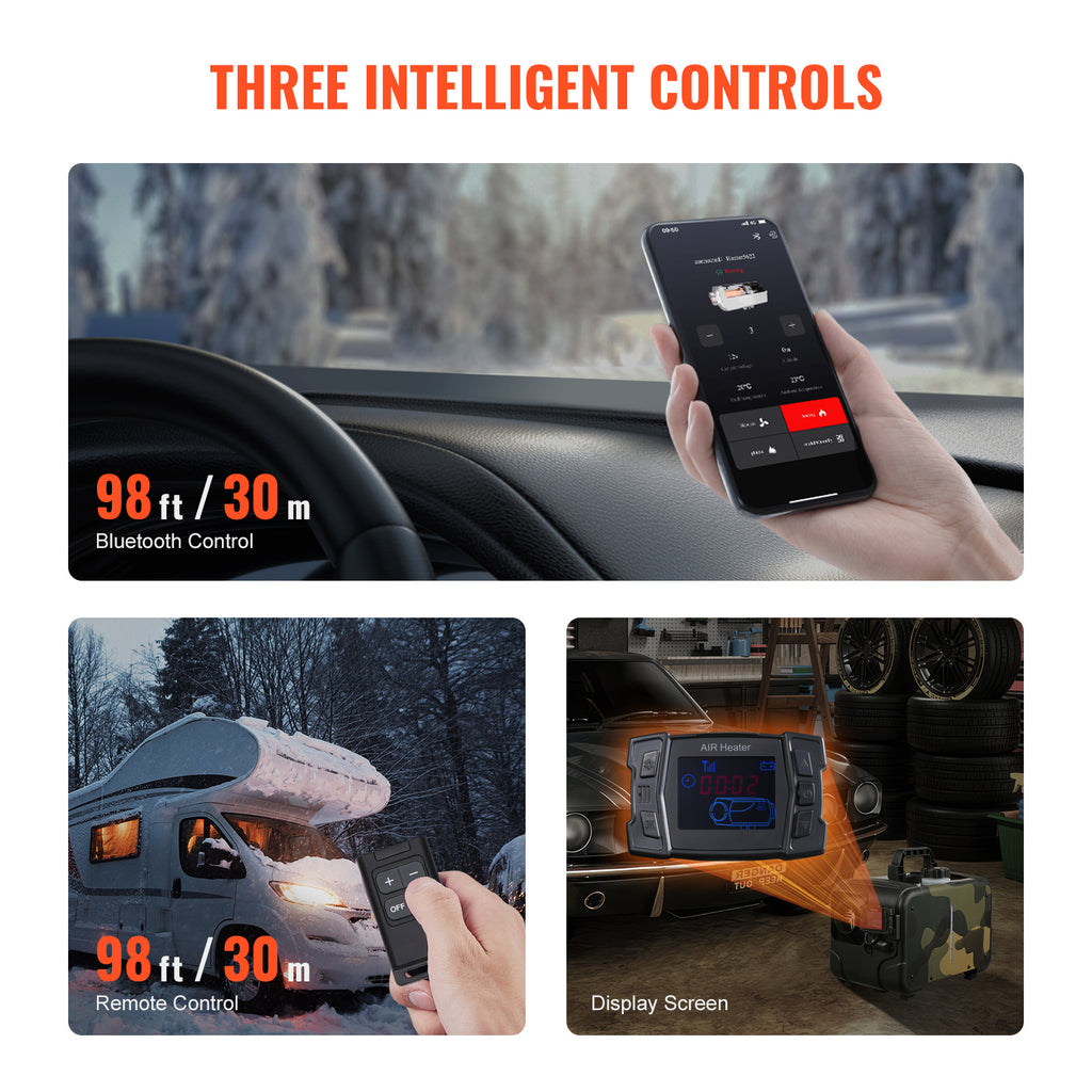 8KW Diesel Air Heater with Bluetooth App Remote Control
