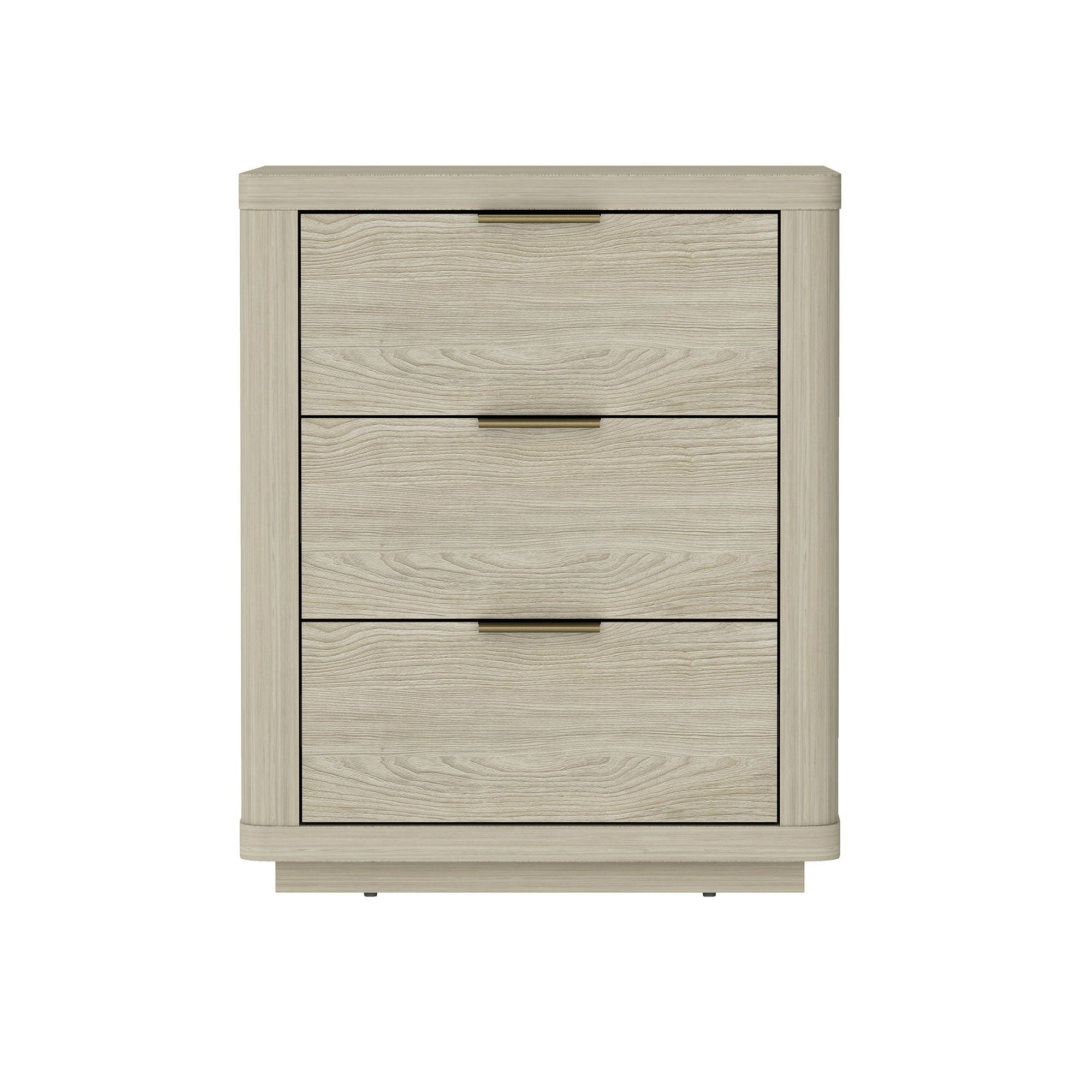 Evelyn - Nightstand With 3 Drawers, Smooth Rounded Edges