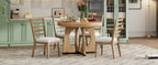 TREXM Round Dining Table for 4 with Chairs Set