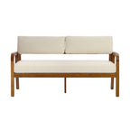 2-Piece Outdoor Sofa Set with Cushions in Teak