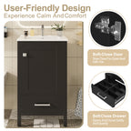 20-Inch Modern Bathroom Vanity with Ceramic Sink