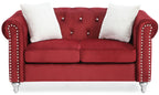 Stylish Burgundy Loveseat