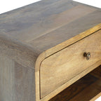 Solid Wood Floating Curve Open Slot, 1-Drawer Nightstand