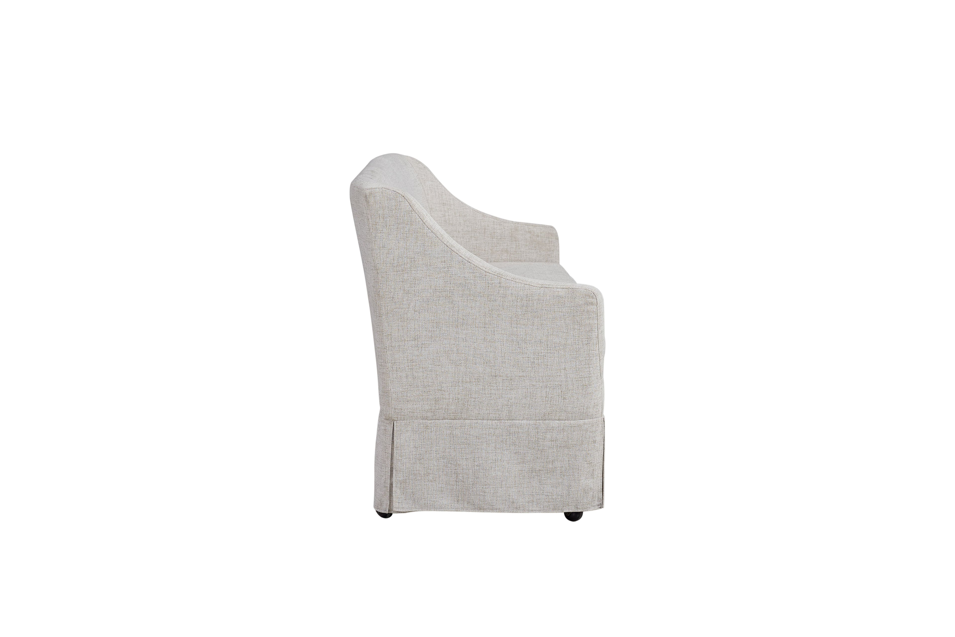 Slip Covered Settee with Casters