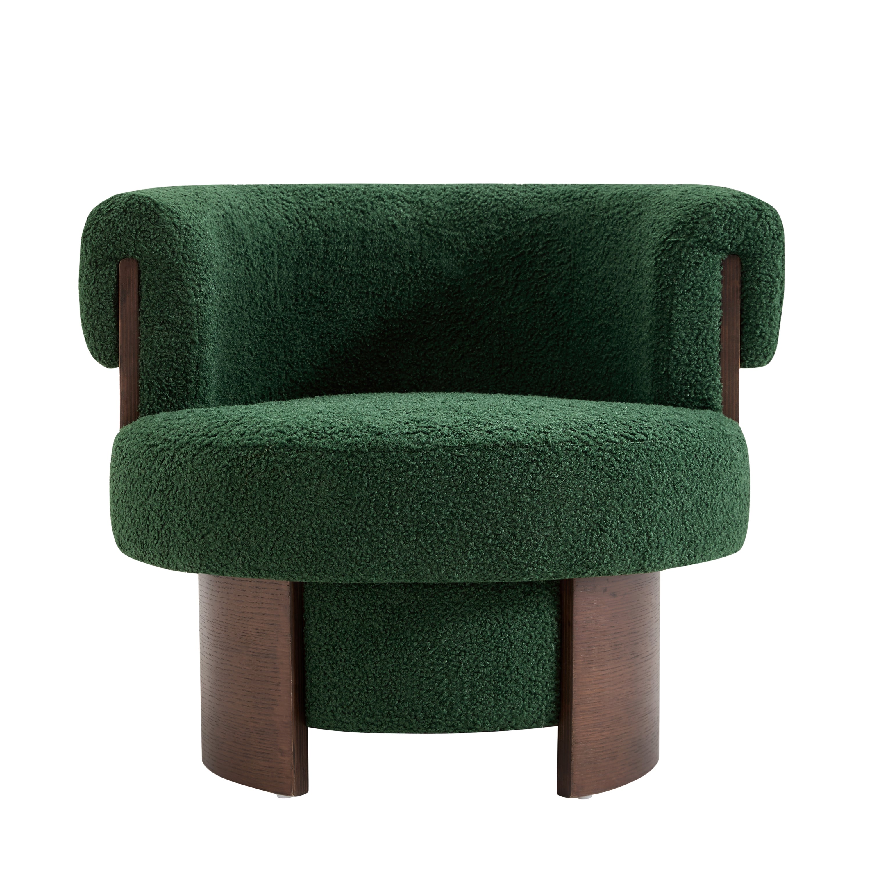 Modern 32'' Wide Curved Sculptural Swivel Barrel Chair, Set of 2