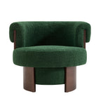 Modern 32'' Wide Curved Sculptural Swivel Barrel Chair