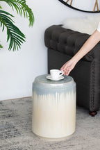 D13x18" Florence Reactive Glaze Ceramic Garden Stool