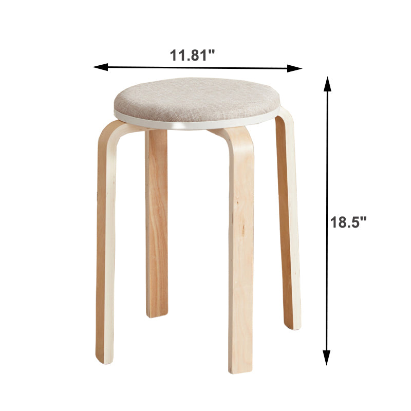 Set of 4 Stackable Bentwood Stools