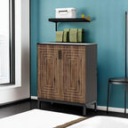 31.5 Inches Brown & Black Shoe Cabinet