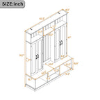 Vibe Haus 62.2''W Entryway Hall Tree with Bench and Storage