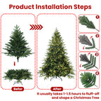 4ft Pre-Lit Artificial Christmas Tree with 150 Warm Lights