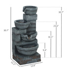 Garden Fountain - Tall Outdoor Waterfall Fountain with LED Lights