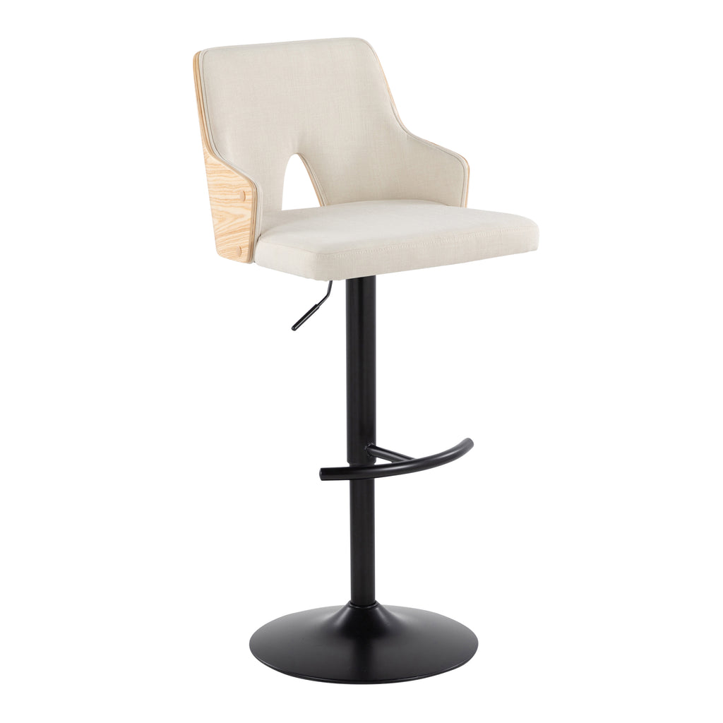 Contemporary Adjustable Barstool with Swivel