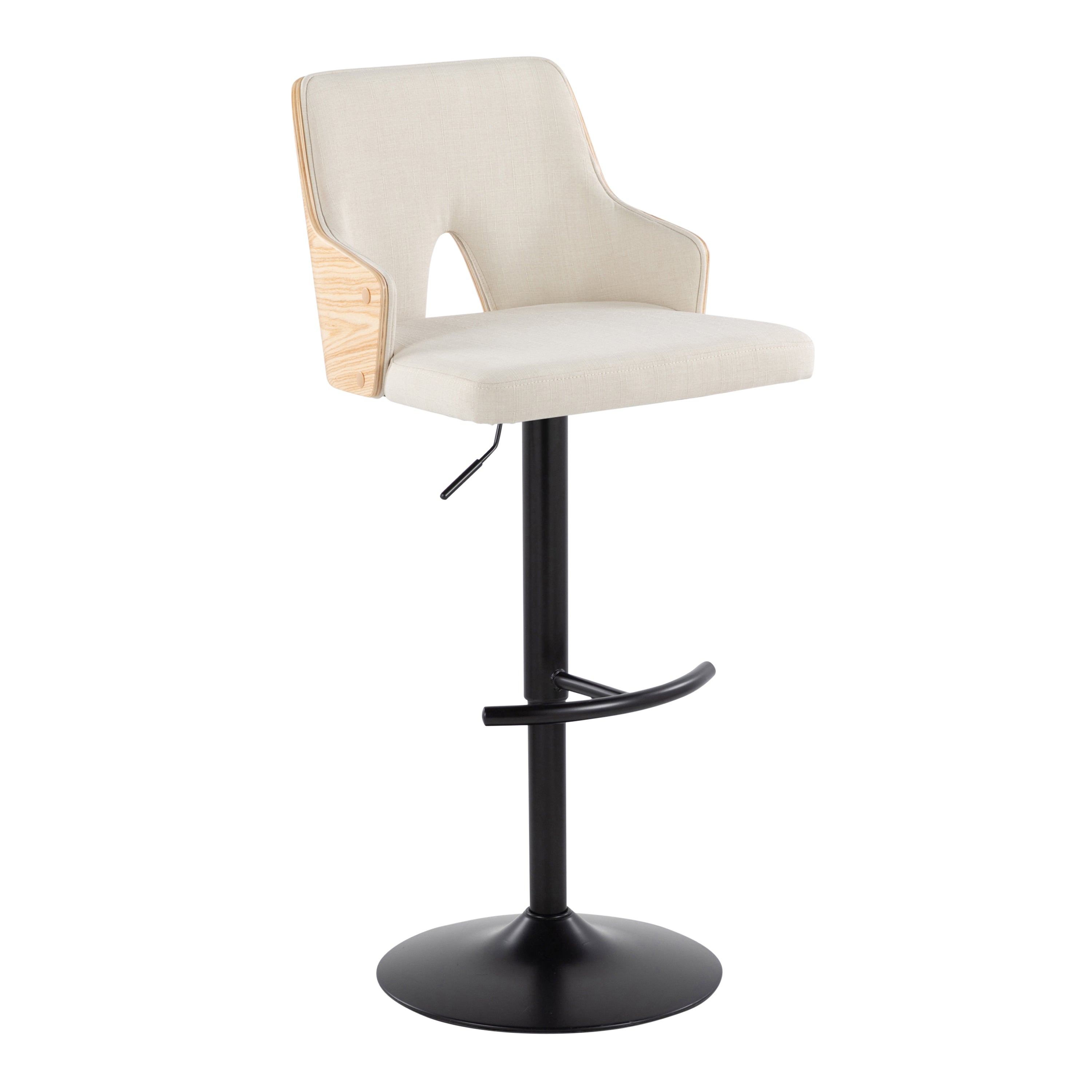 Contemporary Adjustable Barstool with Swivel