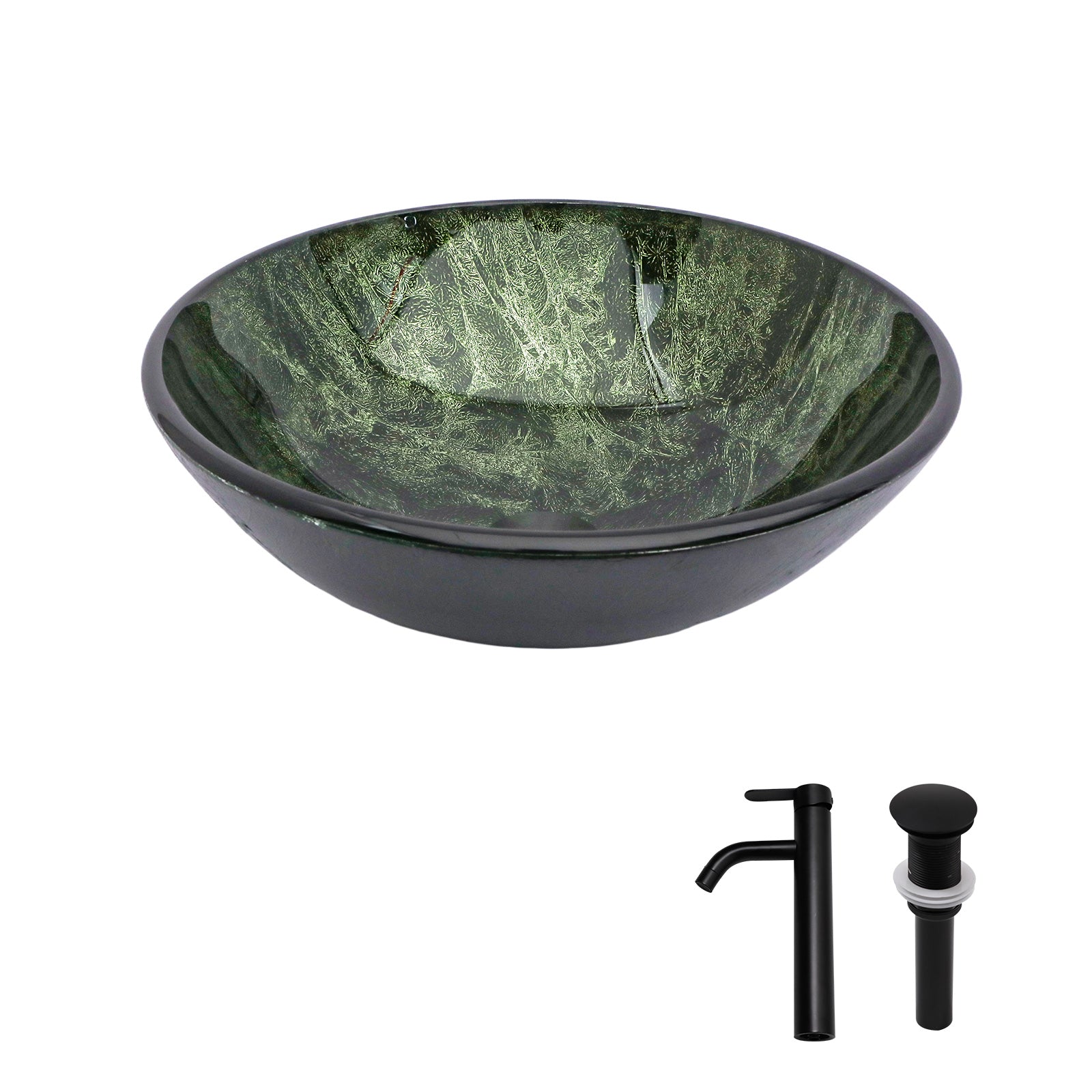 Artistic Tempered Glass Vessel Bathroom Sink