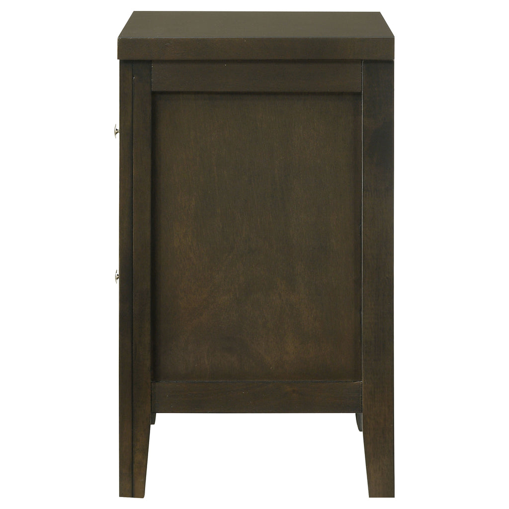 Clement Dark Cocoa 2-Drawer Nightstand Bedside Table