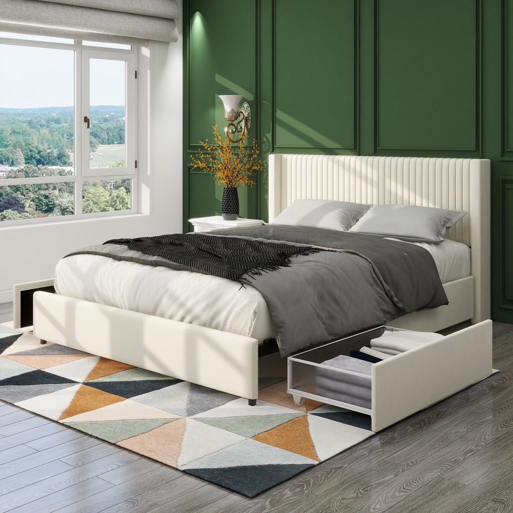 Anna Patented 2-Drawer Storage Bed - Queen Size