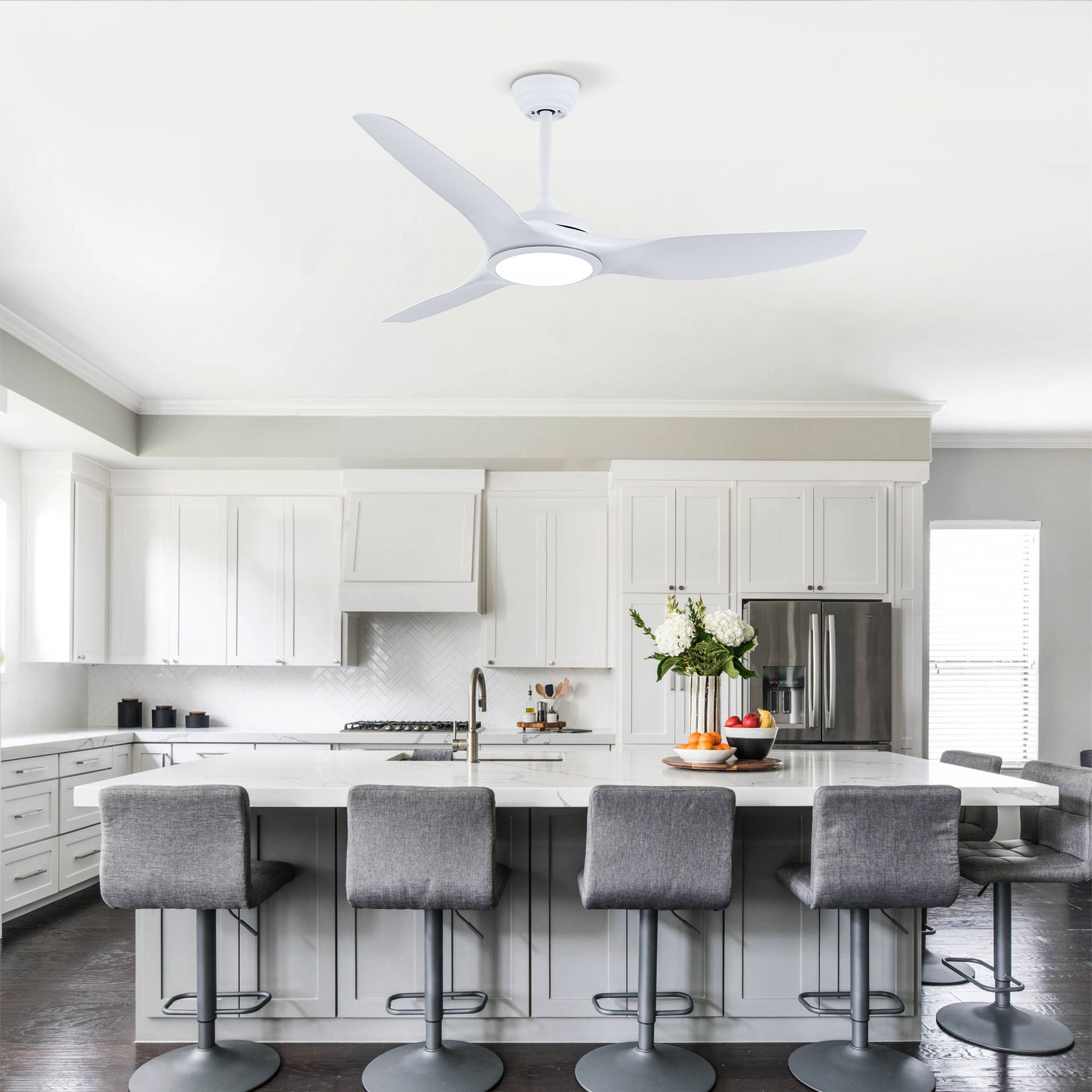 52 Inch ABS Blades Ceiling Fan With Light Kit