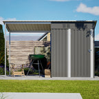 Durable 5x3FT Galvanized Steel Shed & Gazebo Combo