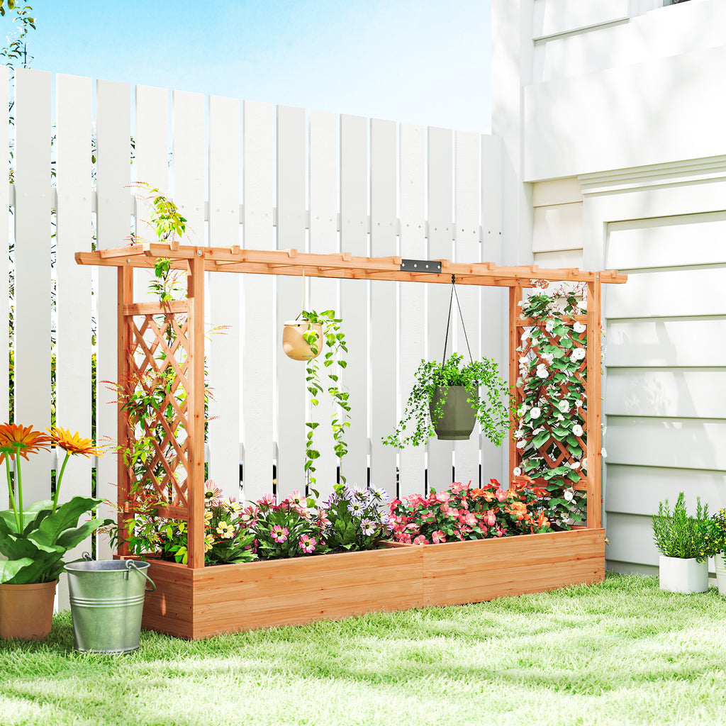 Outsunny Raised Garden Bed with Trellis