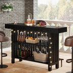63" Modern Black Home Bar Unit