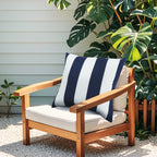 6 Pack Outdoor Pillow Covers - Navy Blue/White Striped