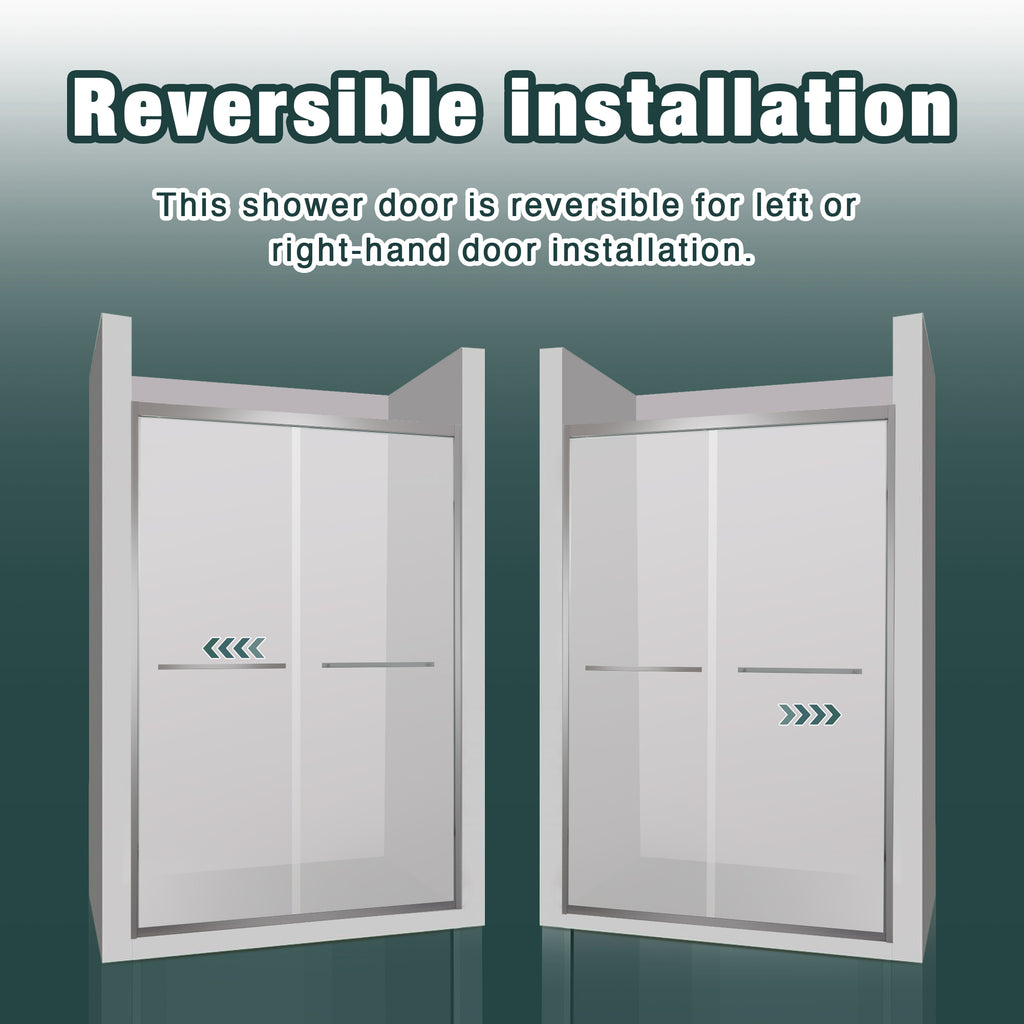 Aluminum Frame Double Sliding Shower Door