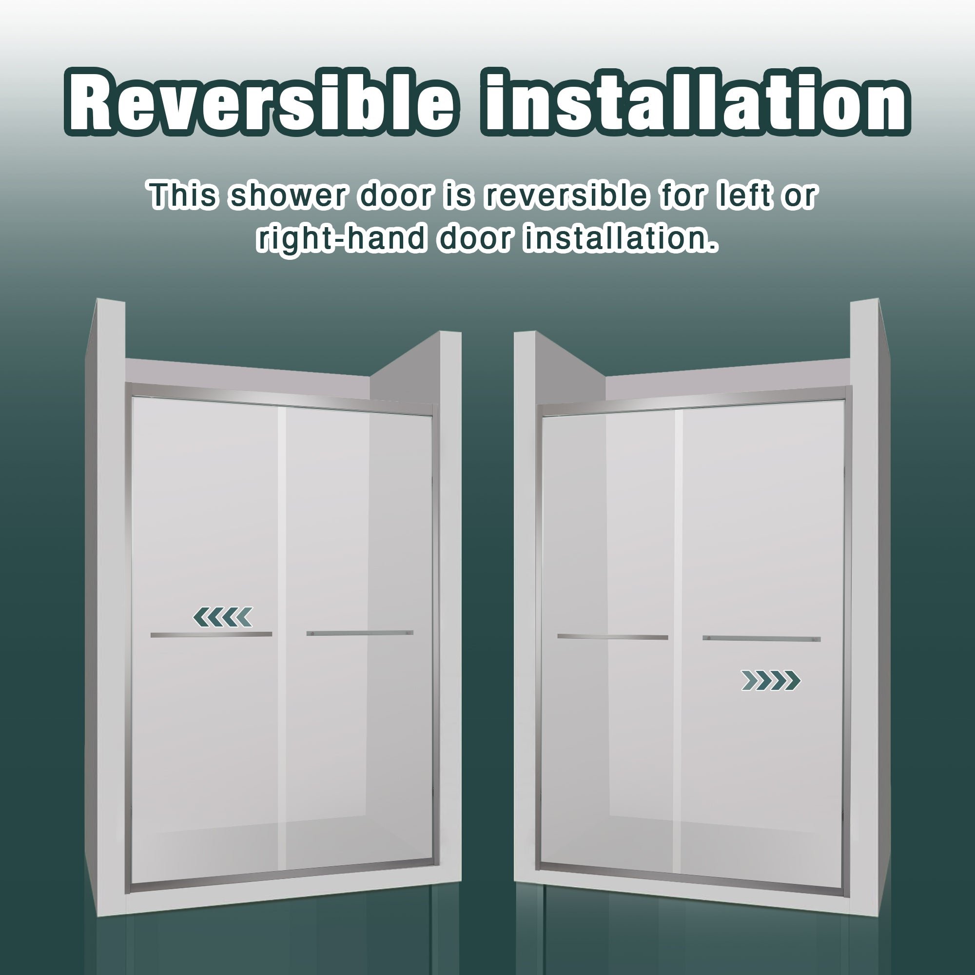 Aluminum Frame Double Sliding Shower Door