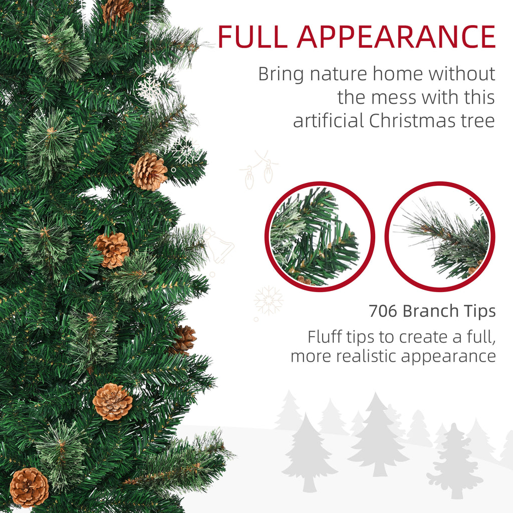 HOMCOM 7.5 Foot Pencil Christmas Tree