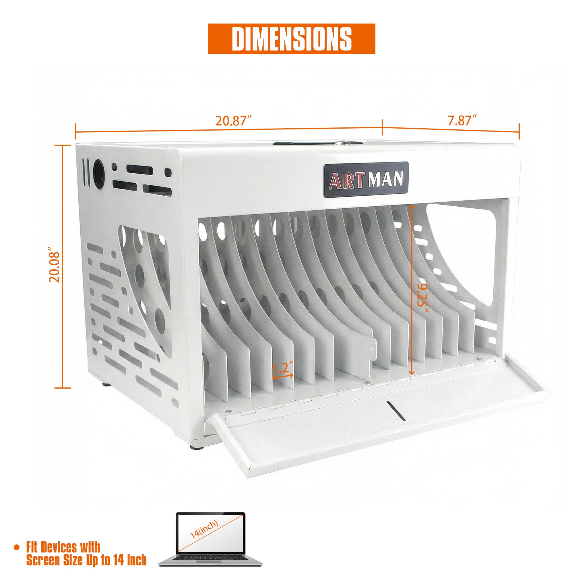 16-Device Charging Station for Laptops/Tablets