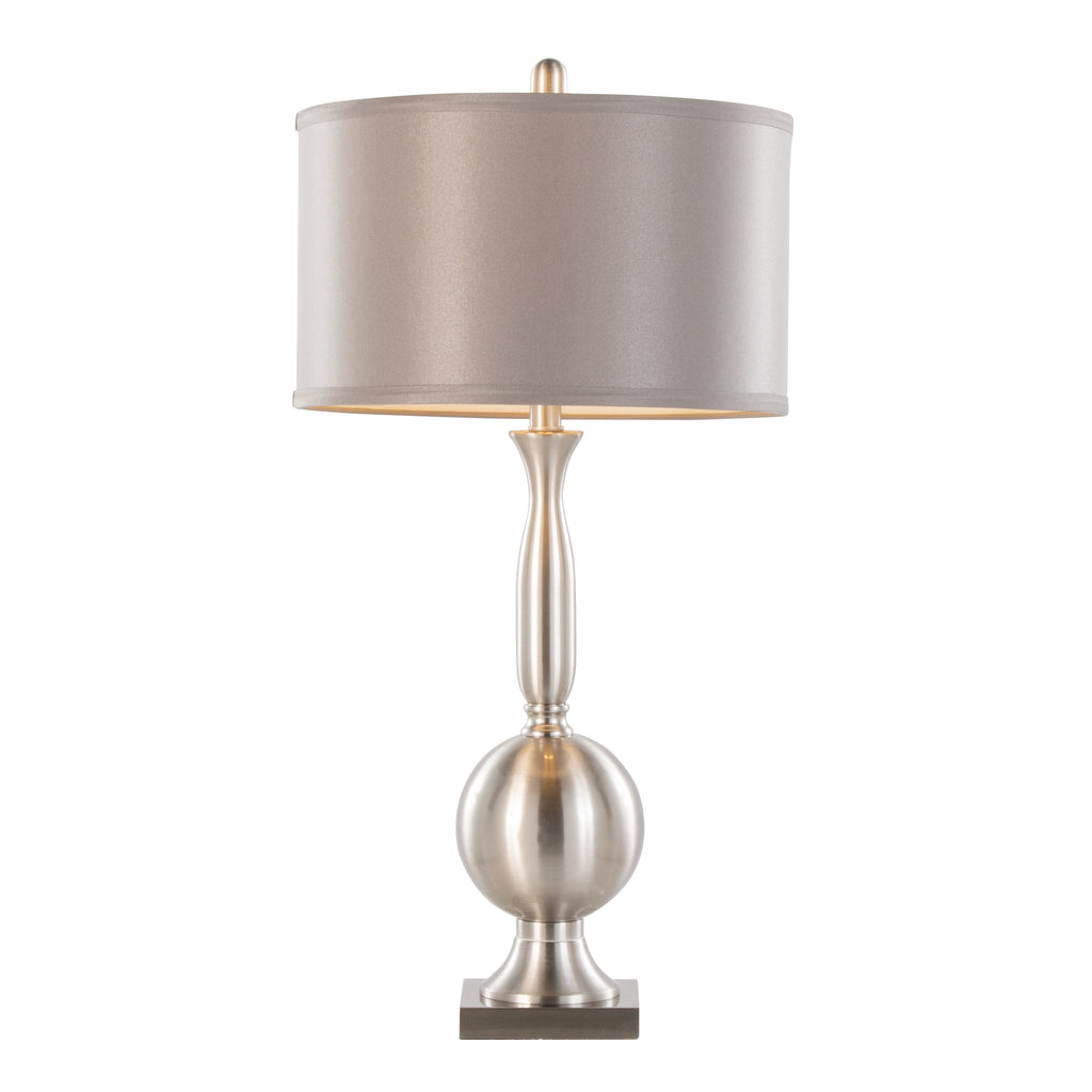 Joan 30" Contemporary Metal Table Lamp in Brushed Nickel