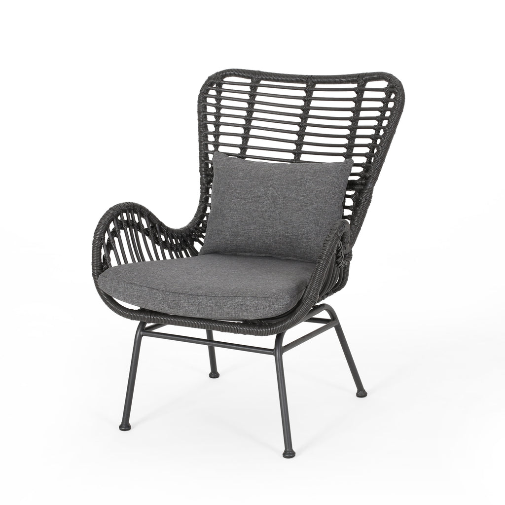 Tapscott Wicker Patio Chair with Cushions (Set of 2)