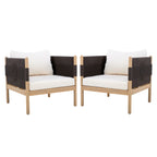 Outdoor Acacia Club Chairs (Set of 2) with Diamond-Pattern