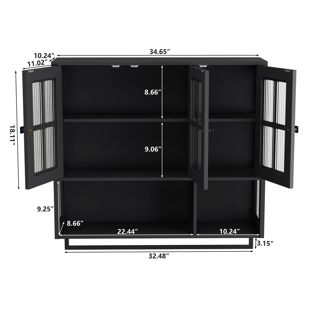 Bathroom Wall Cabinet with Open and Hidden Storage