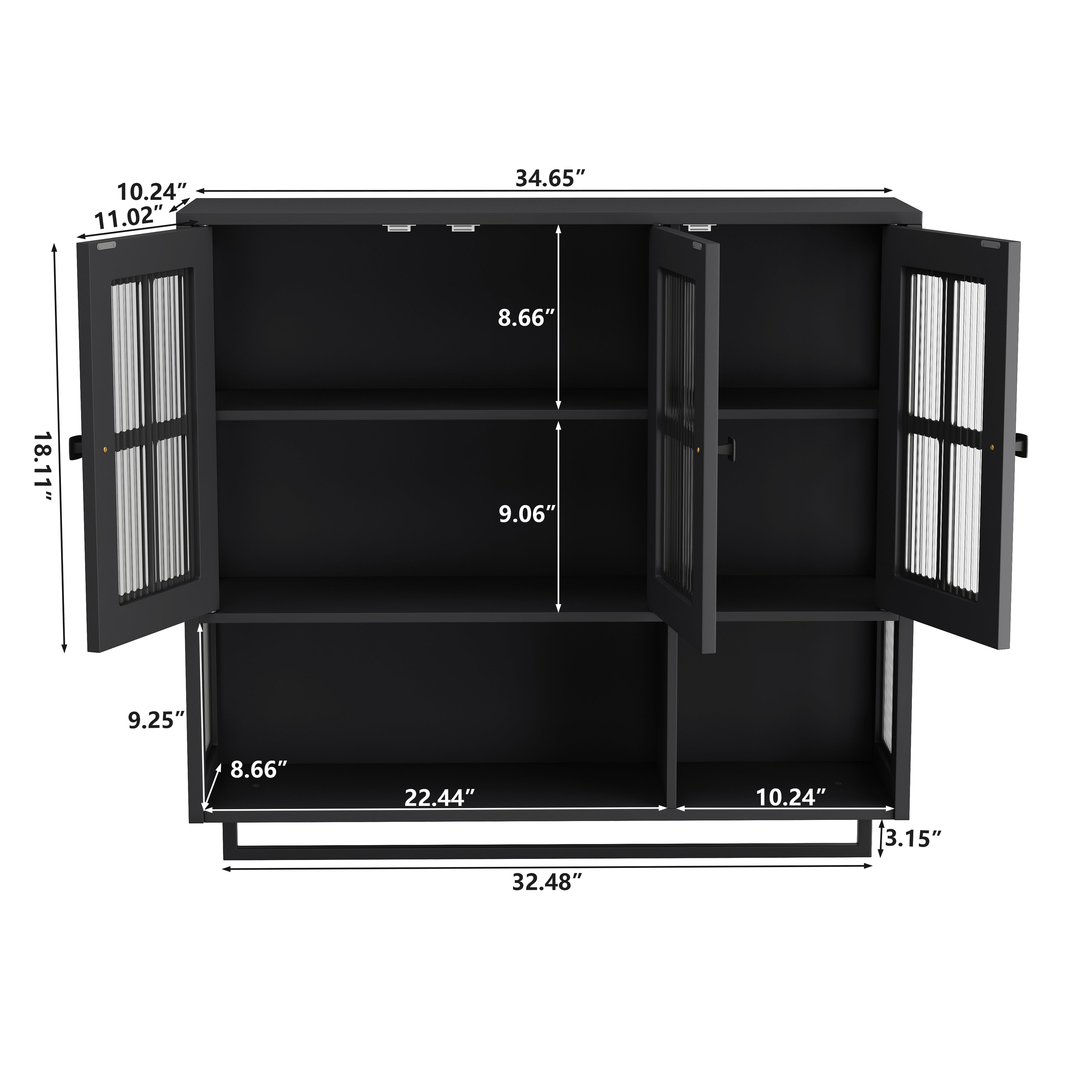 Bathroom Wall Cabinet with Open and Hidden Storage