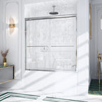 56"-60"W*60" H Semi-Frameless Double Sliding Shower Door