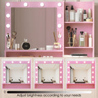 Vanity Desk with Mirror & Light